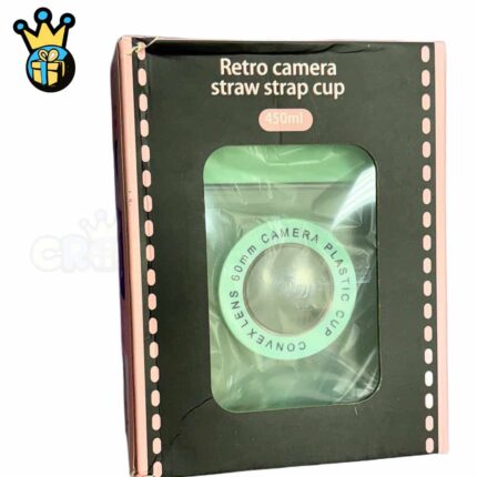 RETRO CAMERA STRAW STRAP CUP | 12pcs
