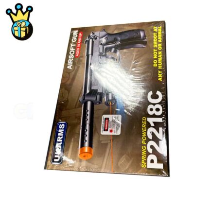 Spring Pistol (BK) with Laser/Suppressor | Pack of 12