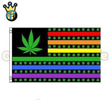 Marijuana Love (Rainbow) 3x5ft Poly Flag