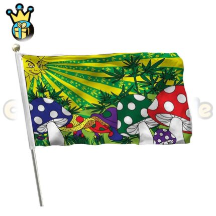 Mushroom Marijuana 3x5ft Poly Flag